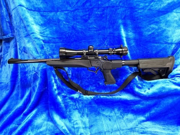 Thompson Center Arms Contender Carbine .223 REM with adjustable M4 Stock, scope and sling.